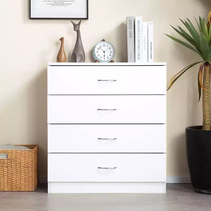 MAYEERTY Commode 4 tiroirs Lignes épurées Gain de place pour entrée Chambre