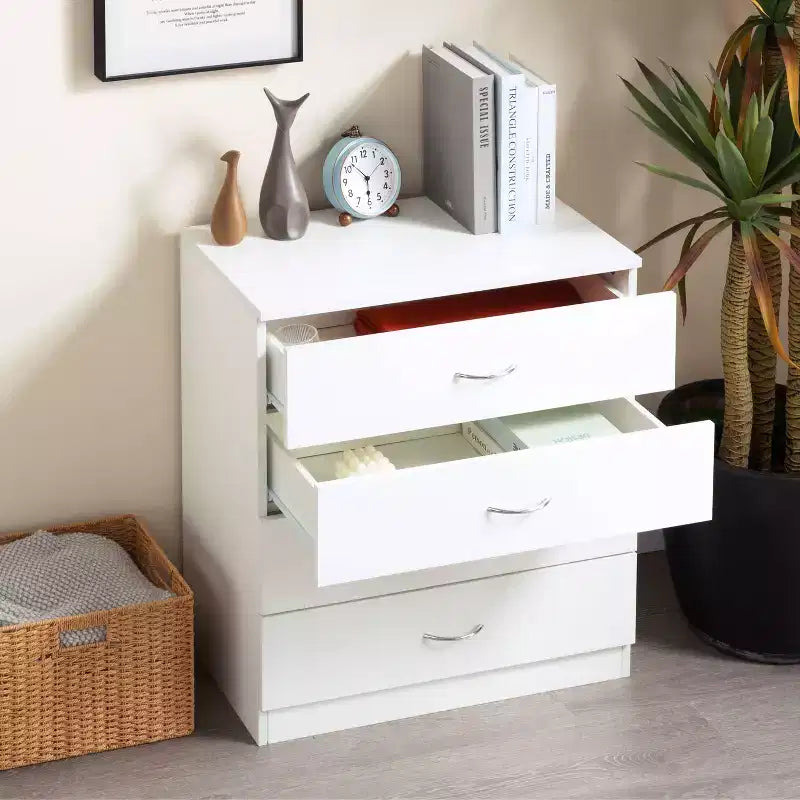 MAYEERTY Commode 4 tiroirs Lignes épurées Gain de place pour entrée Chambre