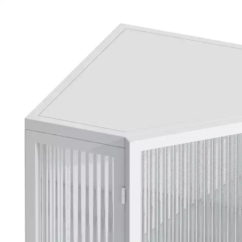 Meuble de rangement pour salle de bain Okak, armoire de coin au sol moderne avec porte en verre trempé et 2/3 étagères pour salon, bureau à domicile