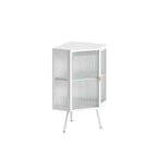 Meuble de rangement pour salle de bain Okak, armoire de coin au sol moderne avec porte en verre trempé et 2/3 étagères pour salon, bureau à domicile