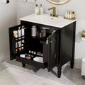 Okak 30 Inch Storage Cabinet Bathroom Vanity with Sink, Two Doors with Shelf, Soft Close Door Hinges