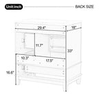 Meuble-lavabo de salle de bain Okak de 30 pouces avec lavabo, une porte avec étagère et trois tiroirs, porte à fermeture douce