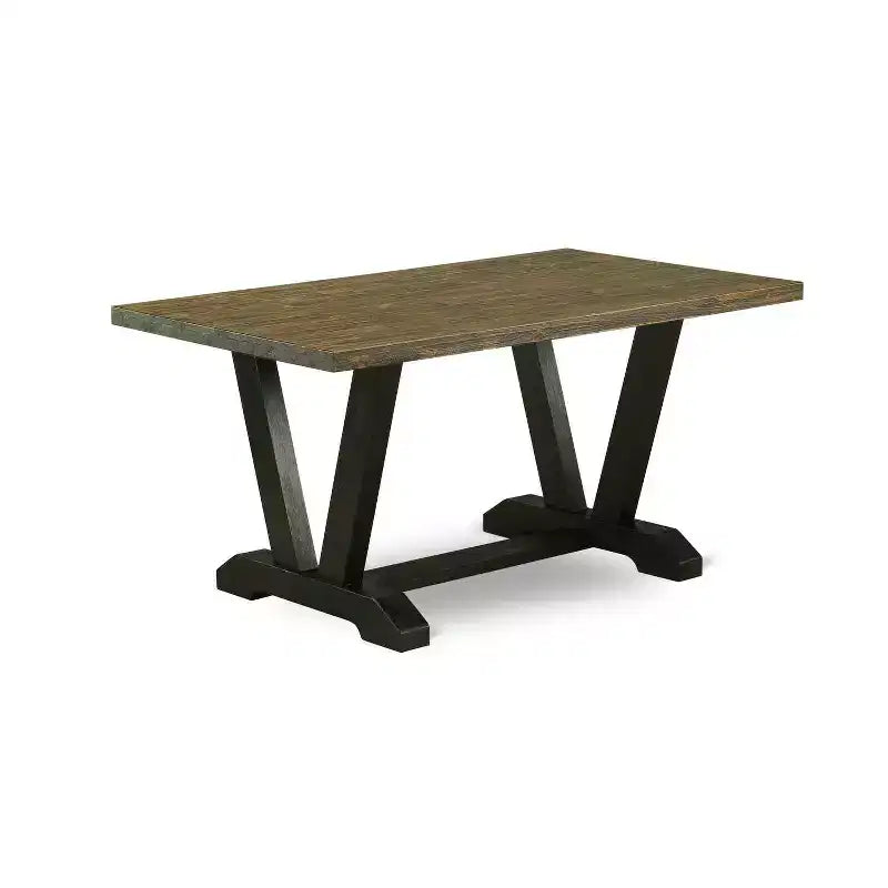 Ensemble de salle à manger 5 pièces en chêne massif naturel avec 1 table et 4 chaises avec