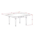 Ensemble de salle à manger 3 pièces HomeStock avec plateau en bois massif fini chêne brun naturel et table à rabats