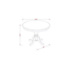 Ensemble table à manger ronde 36 pouces - Table et 2 chaises - Pieds blancs lin - Tissu Shitake foncé