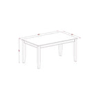 Table de salle à manger HomeStock 7 pièces rectangulaire en bois massif finition acajou avec 6 chaises à dossier à lattes