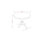 Table à manger HomeStock 3 pièces à plateau rond en bois massif au fini chêne naturel avec 2 chaises