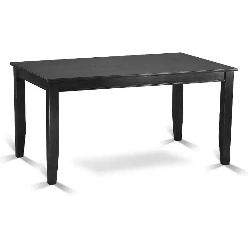HomeStock 5-Piece Black Finish Solid Wood Top-Rectangular Dining Room Set-Seats 4