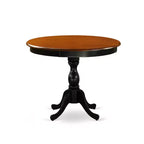 Table à dîner HomeStock 5 pièces en bois massif noir et merisier avec 4 chaises Parson