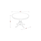 Ensemble table à manger ronde pour 4 – Table sur pied de 42 pouces et chaises Firebrick – Sérénité balnéaire