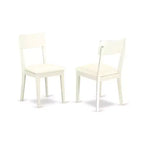 Ensemble table de cuisine 3 pièces Table ronde et chaises Blanc lin Similicuir