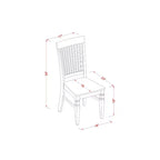 Ensemble de salle à manger 3 pièces HomeStock avec table ronde et dessus en bois massif, finition blanc lin