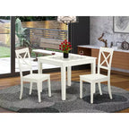 Ensemble Table et Chaises de Cuisine - Ensemble de Salle à Manger 5 Pièces Style Antique Blanc Lin