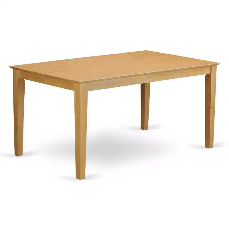 HomeStock Table à manger rectangulaire 7 pièces en bois massif finition chêne naturel avec 6 chaises Parson