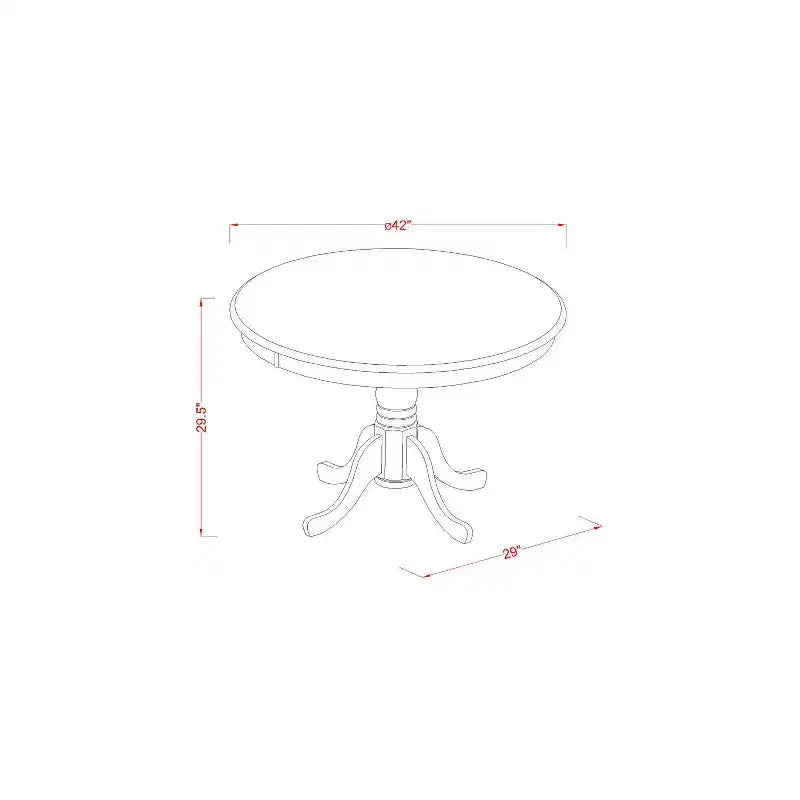 Ensemble table de salle à manger ronde - Chaises de dinette, Table de cuisine, Petite table, Finition Cappuccino, Charme d'antan
