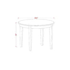 Ensemble de salle à manger 3 pièces avec table ronde en bois massif finition blanc lin
