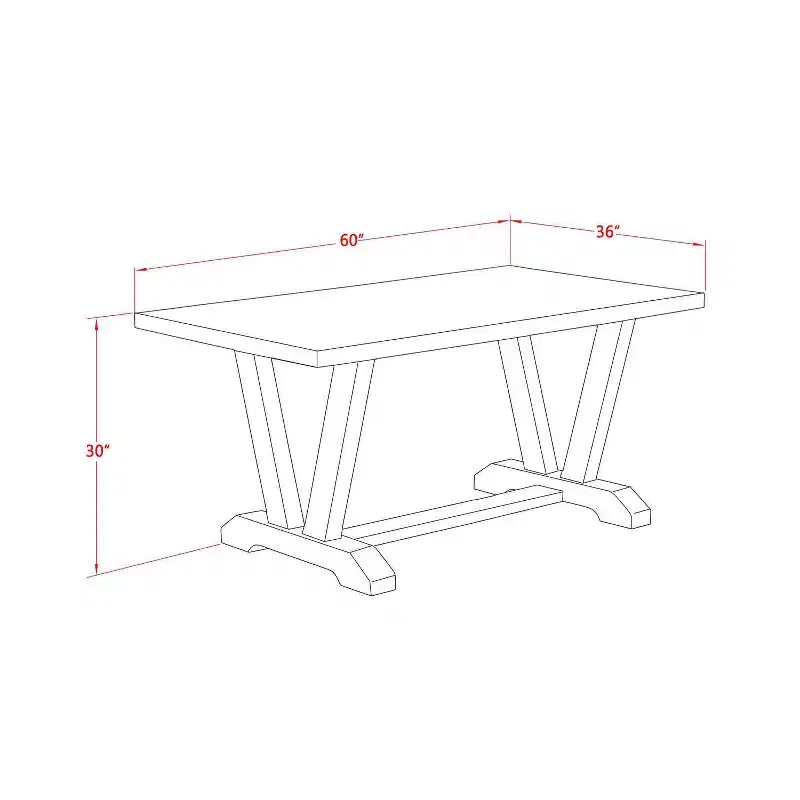 Table à manger HomeStock 6 pièces en bois massif finition jacobéenne vieillie avec 1 banc et 4 chaises