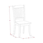 Ensemble de salle à manger 3 pièces HomeStock, table en bois massif à finition noire et cerise