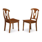Table à manger 9 pièces HomeStock en bois massif finition marron selle avec 8 chaises