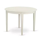 Petit ensemble de table de cuisine avec chaises - Table et chaises de salle à manger 3 pièces - Design néoclassique - Finition blanc lin