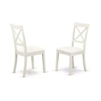 Petit ensemble de table de cuisine avec chaises - Table et chaises de salle à manger 3 pièces - Design néoclassique - Finition blanc lin