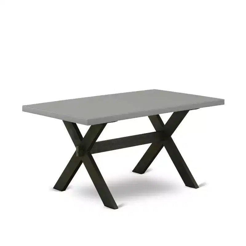 HomeStock Ensemble de 7 pièces Table à manger rectangulaire en bois massif finition chêne naturel avec 6 chaises