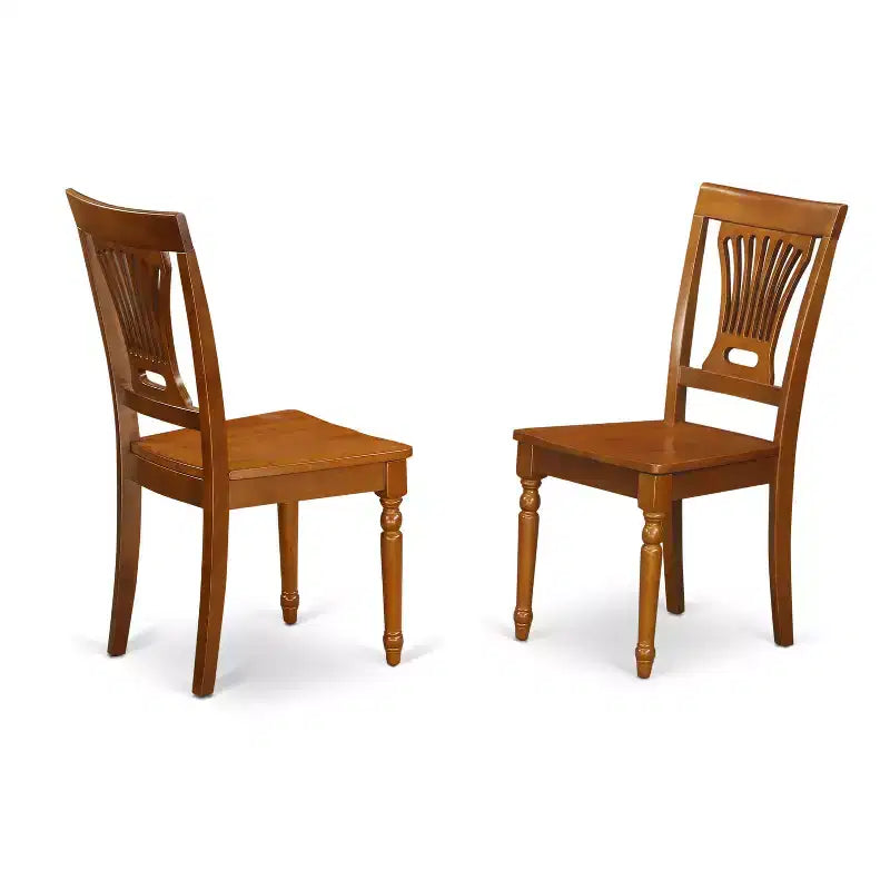 Ensemble de salle à manger 3 pièces HomeStock avec plateau en bois massif et finition brun selle