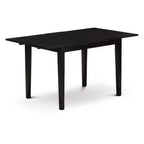 Ensemble de salle à manger 3 pièces HomeStock, plateau rectangulaire en bois massif, finition noire, avec rallonge papillon