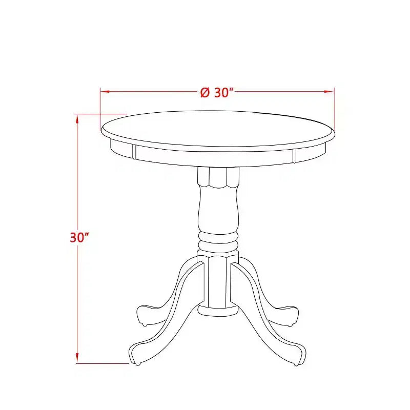 Ensemble repas moderne 3 pièces – Table ronde en bois et 2 chaises Mid-Century – Finition noire