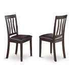Table à manger rectangulaire 7 pièces HomeStock avec plateau en bois massif finition cappuccino et 6 chaises