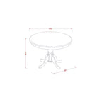 Ensemble de salle à manger rond moderne - Ensemble de 5 pièces table et chaises de cuisine - Table de 107 cm, finition cerisier noir