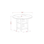 Ensemble de salle à manger Art Déco - Table ronde et chaises 5 pièces - Finition cerisier crème