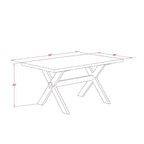 HomeStock Table de salle à manger rectangulaire 6 pièces en bois massif finition jacobéen vieilli avec 1 banc et 4 chaises