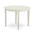 Kitchen Table Set 3 Piece Round Dining Table & Chairs Linen White