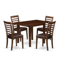 5-Piece Mahogany Finish Solid Wood Top - Dining Room Set - Seats 4