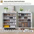 Meuble de rangement pour chaussures à 5 niveaux avec portes en verre, étagères réglables pour entrée, couloir et salon, organisateur de chaussures blanc avec rangement spacieux