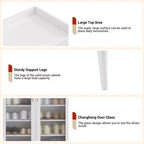 Meuble de rangement pour chaussures à 5 niveaux avec portes en verre, étagères réglables pour entrée, couloir et salon, organisateur de chaussures blanc avec rangement spacieux