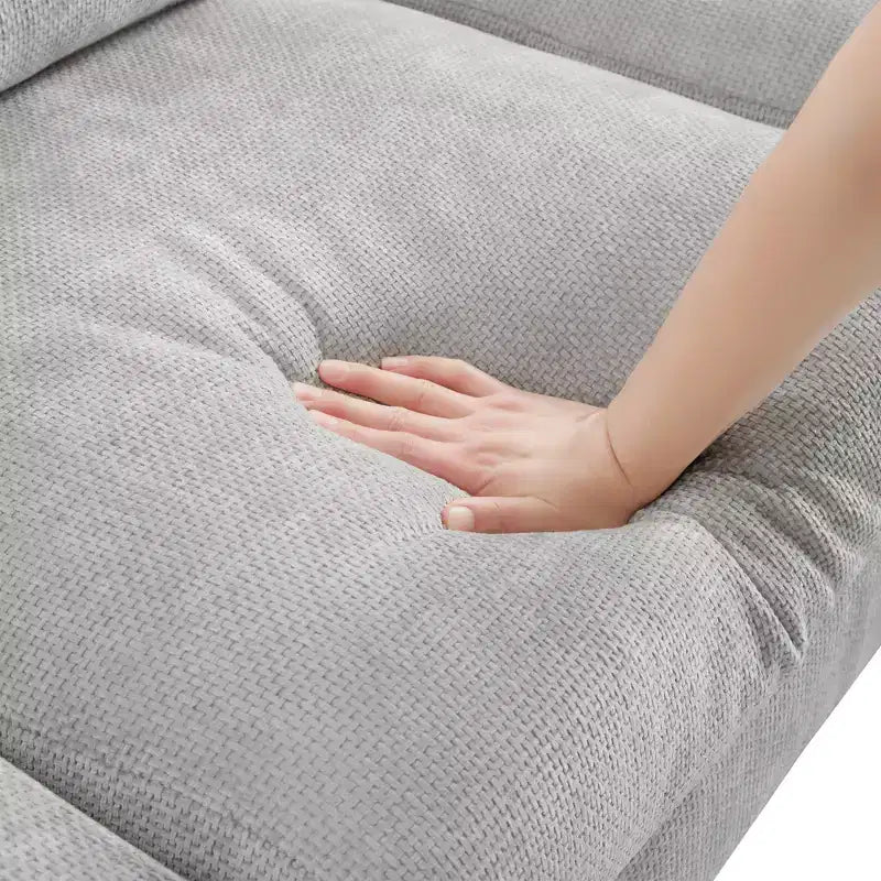 Canapé d'angle moderne surdimensionné EHMKNP - Canapé de luxe 5 places en forme de L en chenille avec méridienne