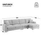 Canapé d'angle moderne surdimensionné EHMKNP - Canapé de luxe 5 places en forme de L en chenille avec méridienne