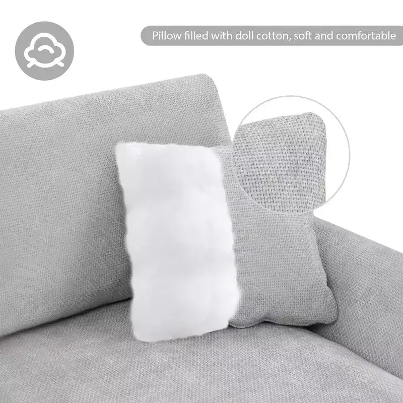Canapé d'angle moderne surdimensionné EHMKNP - Canapé de luxe 5 places en forme de L en chenille avec méridienne