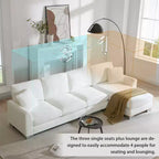 Canapé d'angle moderne surdimensionné EHMKNP - Canapé de luxe 5 places en forme de L en chenille avec méridienne