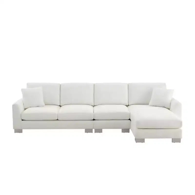 Canapé d'angle moderne surdimensionné EHMKNP - Canapé de luxe 5 places en forme de L en chenille avec méridienne