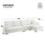 Canapé d'angle moderne surdimensionné EHMKNP - Canapé de luxe 5 places en forme de L en chenille avec méridienne