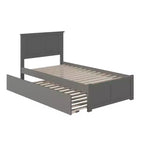 HomeStock 41.34 in.H Gray Twin Size Freestanding Headboards with Mattress Platform