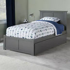 HomeStock 41,34 po H Têtes de lit autoportantes grises format jumeau avec plateforme de matelas