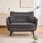 Fauteuil simple Okak Modern Color Mixing Boucle avec accoudoirs et oreillers, Canapé-lit profond avec rangement pour chambre et appartements