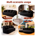 Canapé-lit pliable moderne sans cadre 2 en 1 Okak avec 4 oreillers, canapé-lit futon en tissu chenille pour salon, appartement