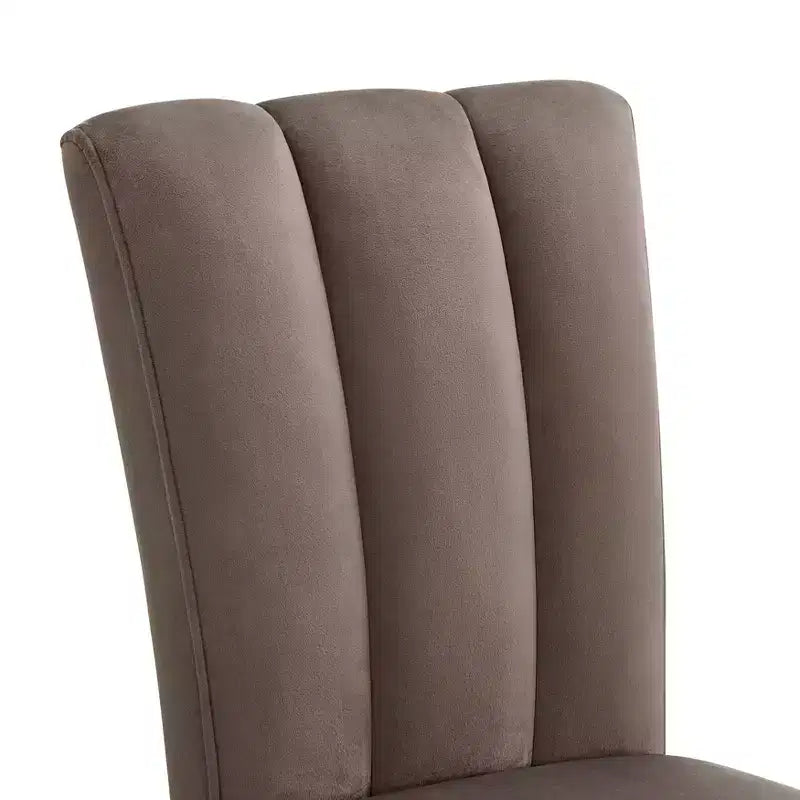 Chaises de salle à manger tapissées de velours Strata de Roundhill Furniture, ensemble de 2, chocolat
