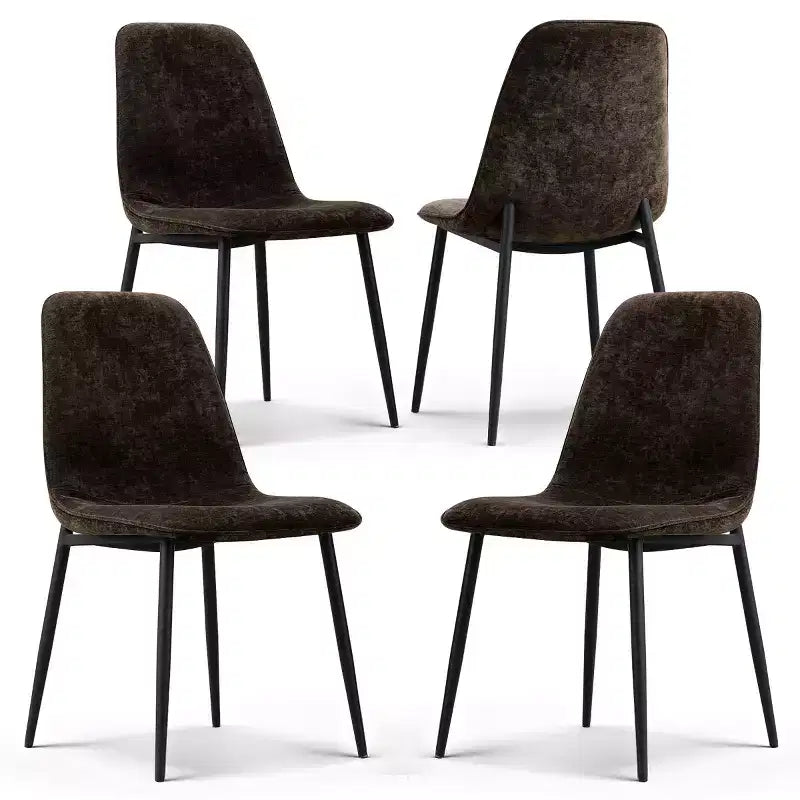 Lot de 4 Chaises de Salle à Manger Rembourrées avec Pieds en Métal Noir, Chaises de Cuisine Modernes en Tissu pour Salle à Manger ou Petits Espaces - Panipeachy