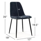 Lot de 4 Chaises de Salle à Manger Rembourrées avec Pieds en Métal Noir, Chaises de Cuisine Modernes en Tissu pour Salle à Manger ou Petits Espaces - Panipeachy